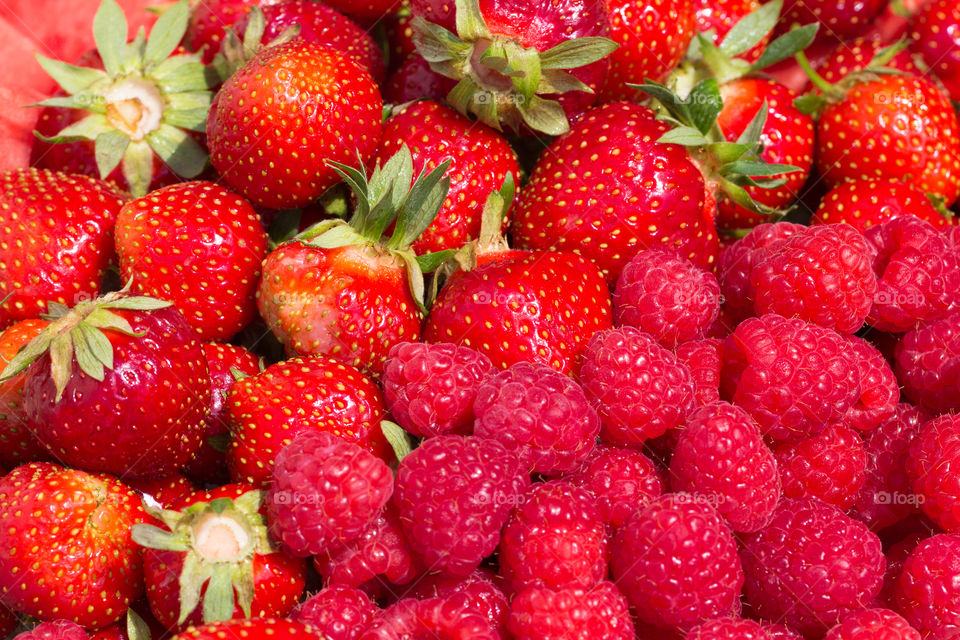 Strawberries and raspberries 