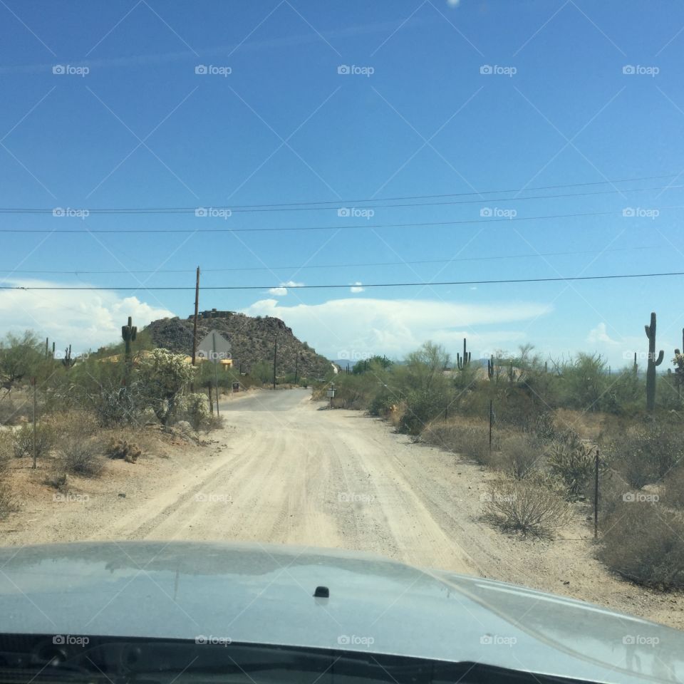 Dirt road through the desert