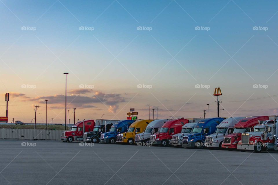 a Texas truck stop evening