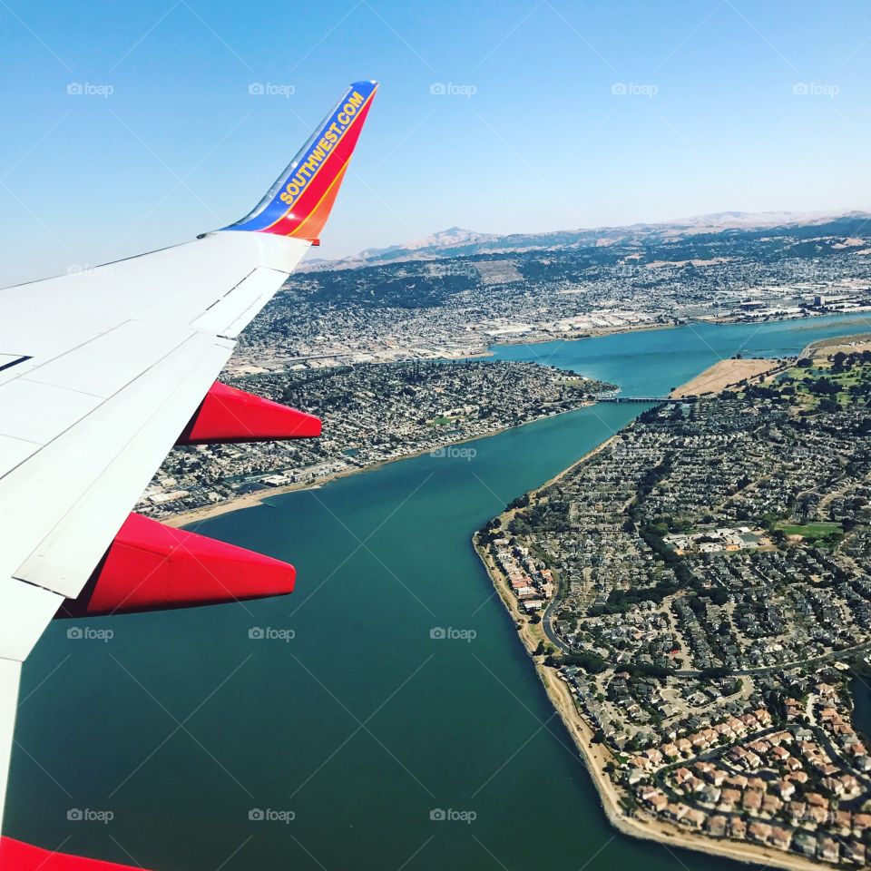 Flying over Oakland, CA 
