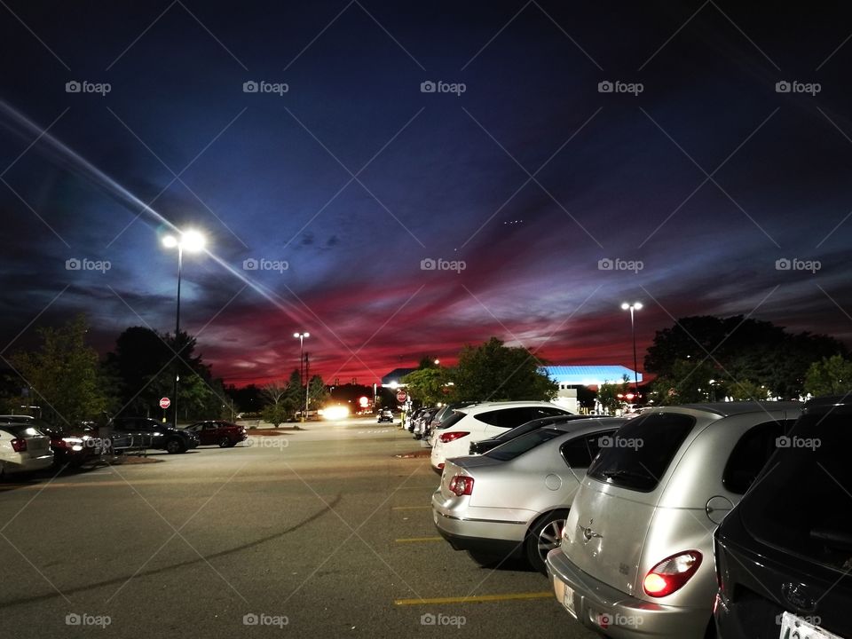 sky topping over the parking lot