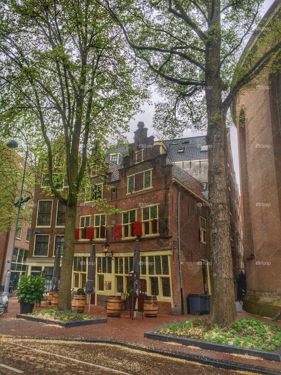 Houses in Amsterdam. Quaint Amsterdam street
