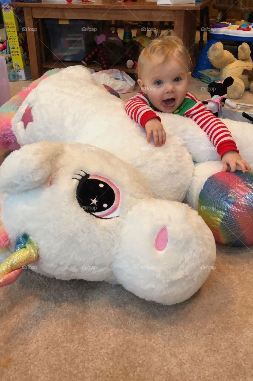 So in love with her new unicorn from Santa