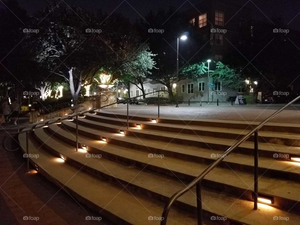 Nice lighted steps Shops at Legacy