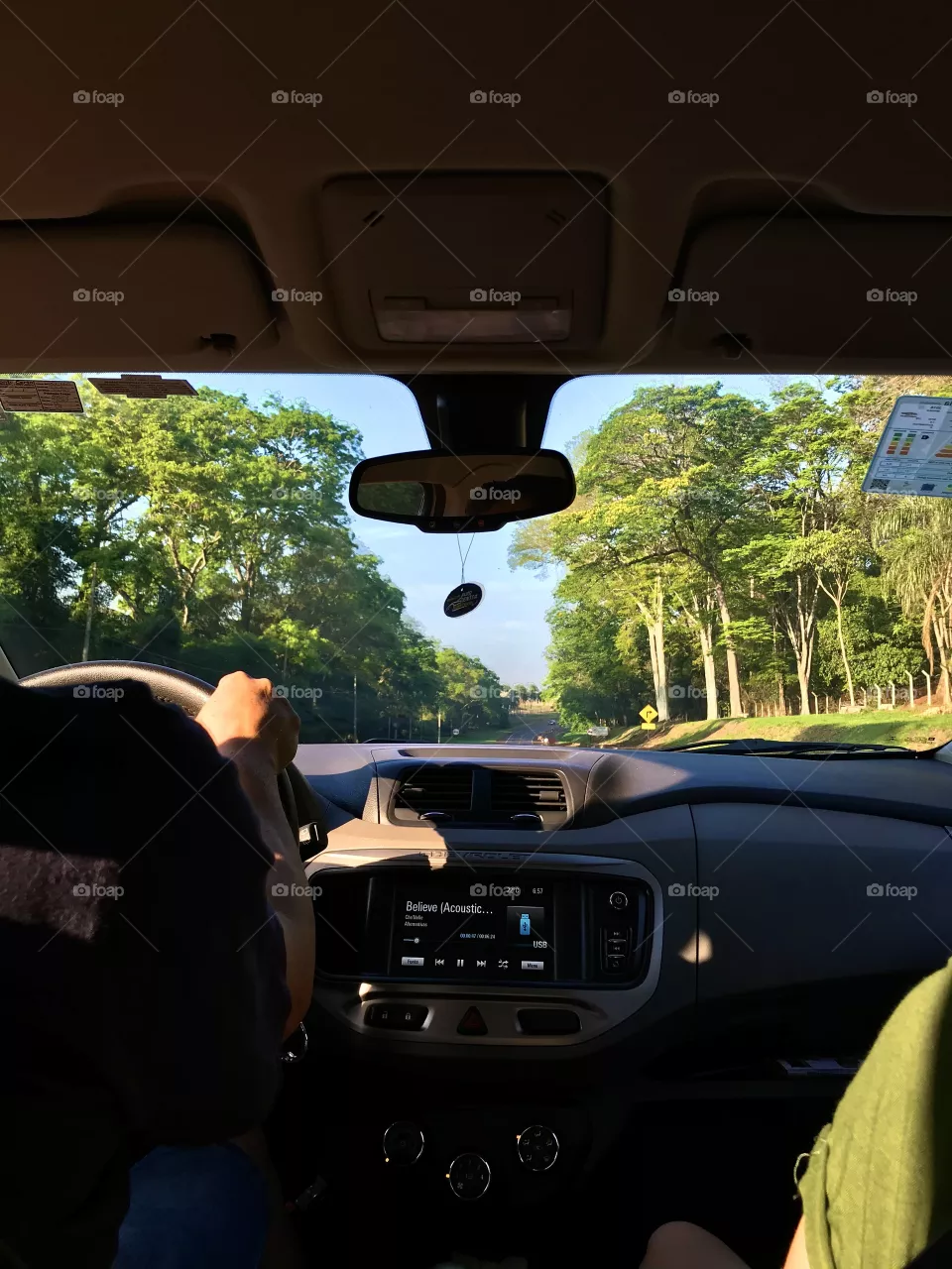 Driving car on the road