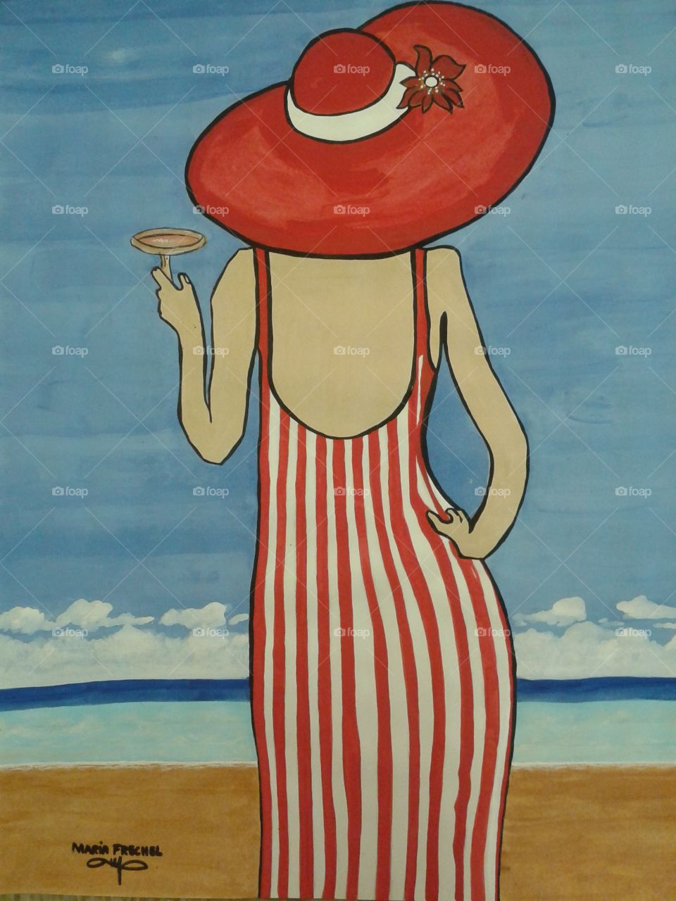 Lady on Beach. I painted this.