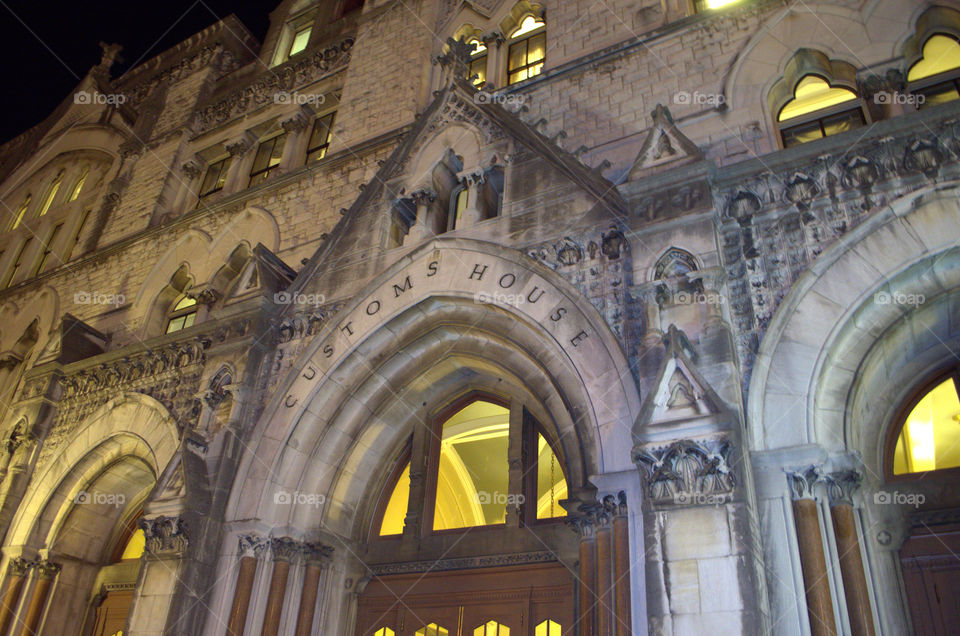 old building. walking downtown