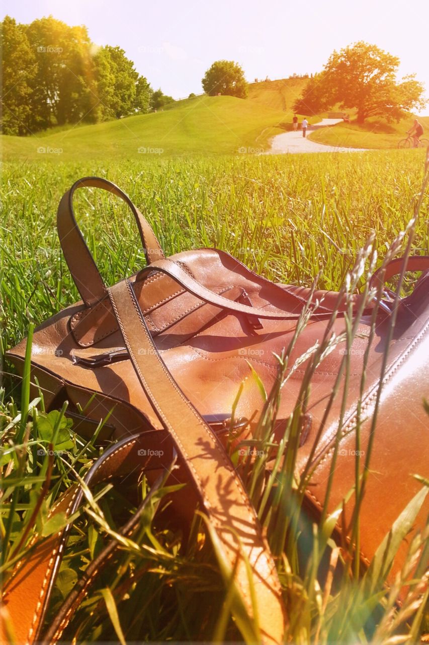 summer in munich. a lazy Sunday stroll around the city ends in the green field of Olympic park