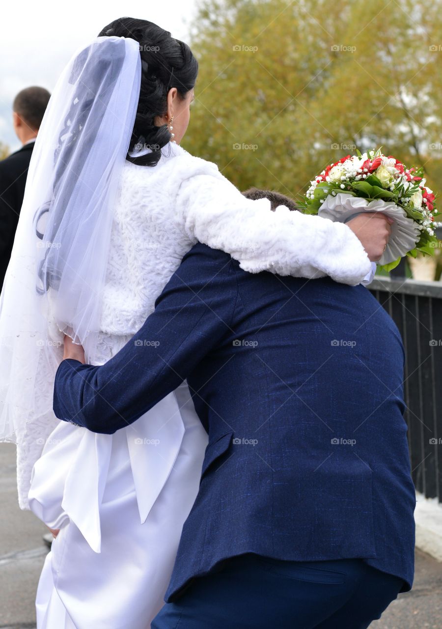 Veil, Wedding, People, Groom, Bride