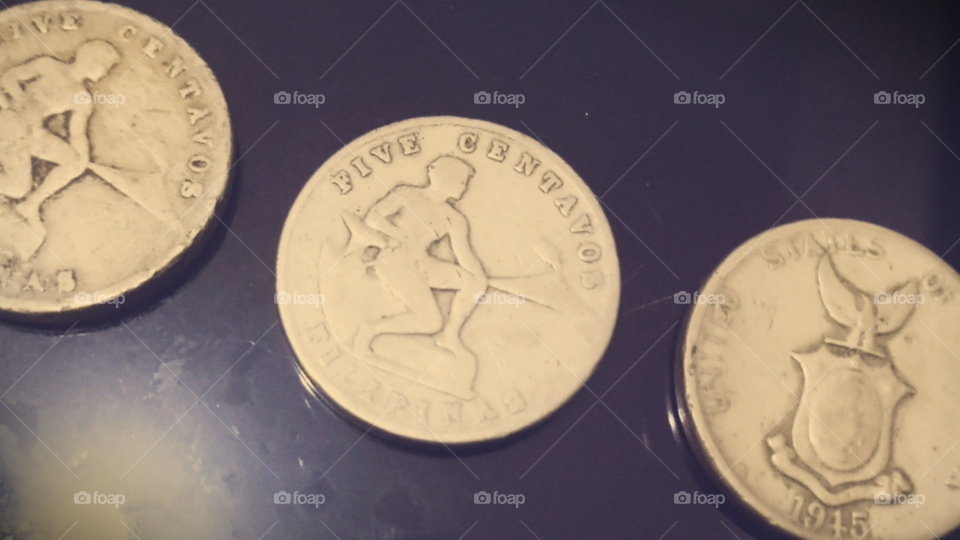 Old 5 centavos coin