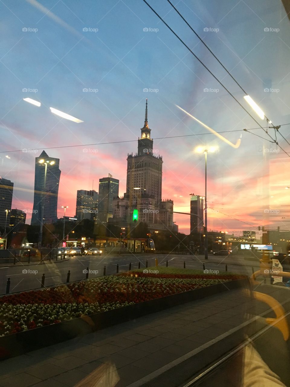 Warsaw city lights
