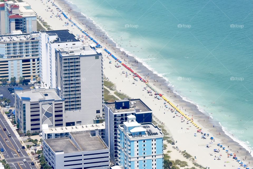 Myrtle Beach SC viewed from airplane 