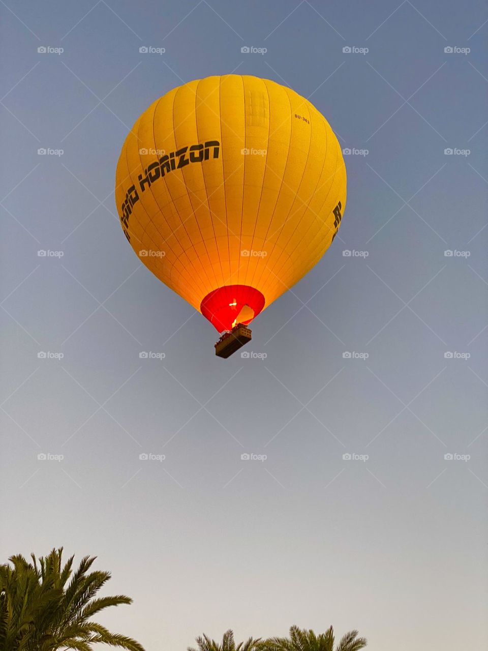 Hot air balloons in Luxor city, Egypt. 