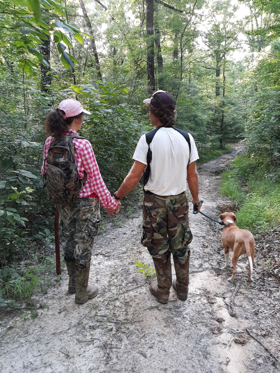 Nature hike in the woods with my best friend