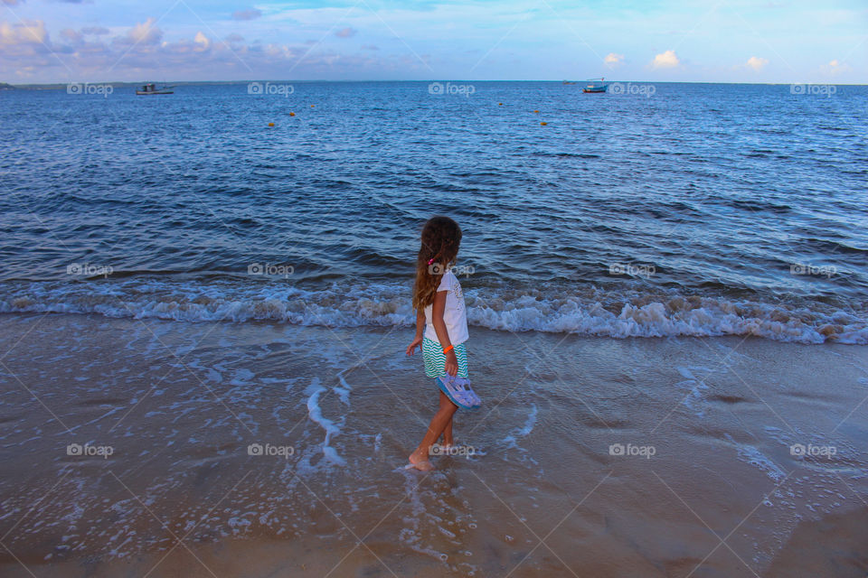 Seeing the sea again is this little girl's favorite moment