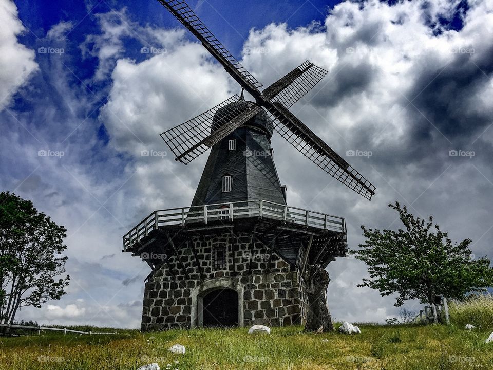Traditional windmill outside Svedala in Sweden.