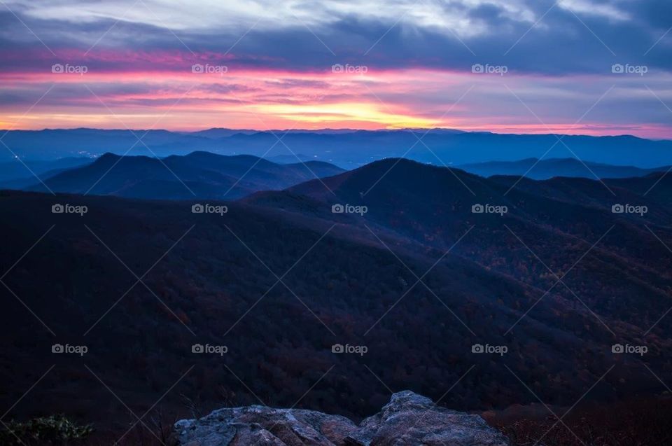blue ridge parkway sunset