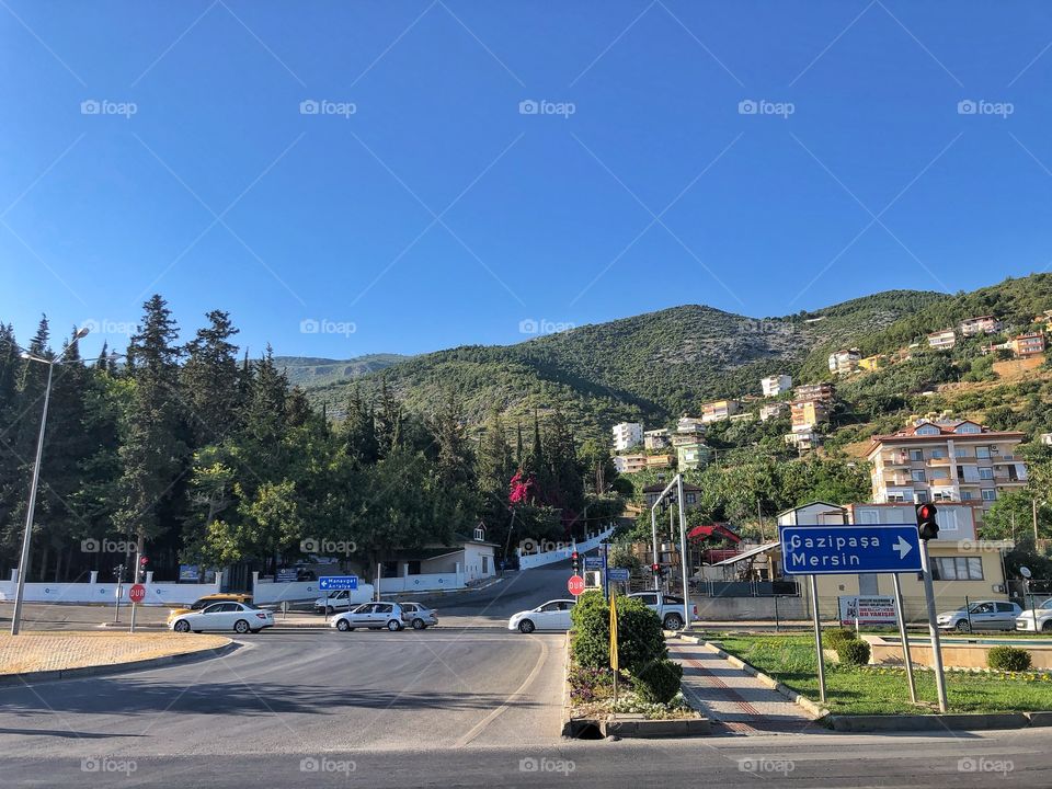 track in Turkey with mountain views