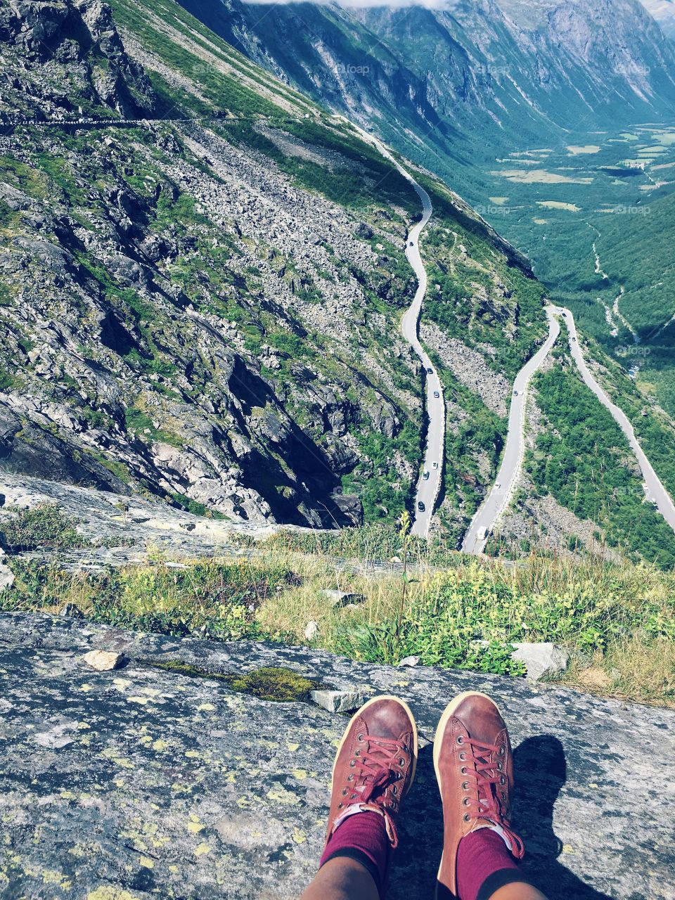 Feet view above Trollstigen