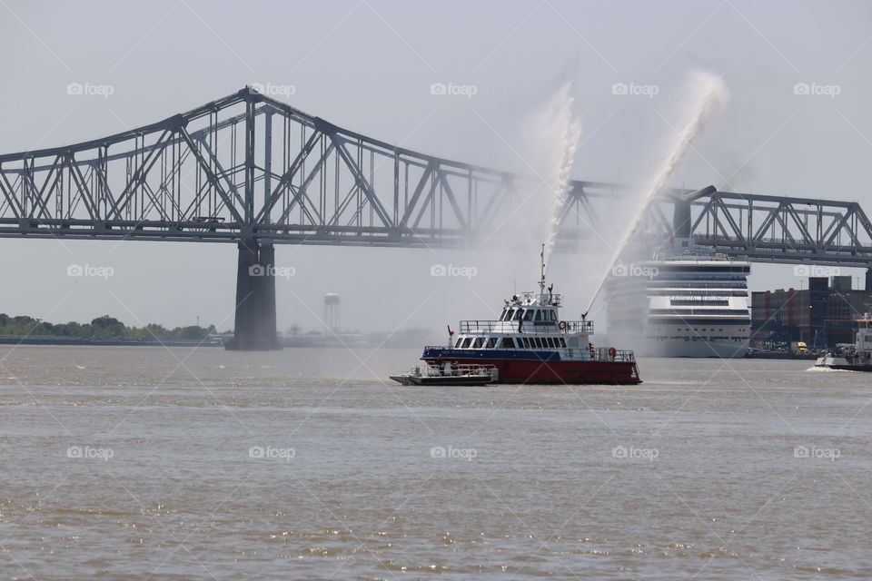 The great Mississippi River in New Orleans 