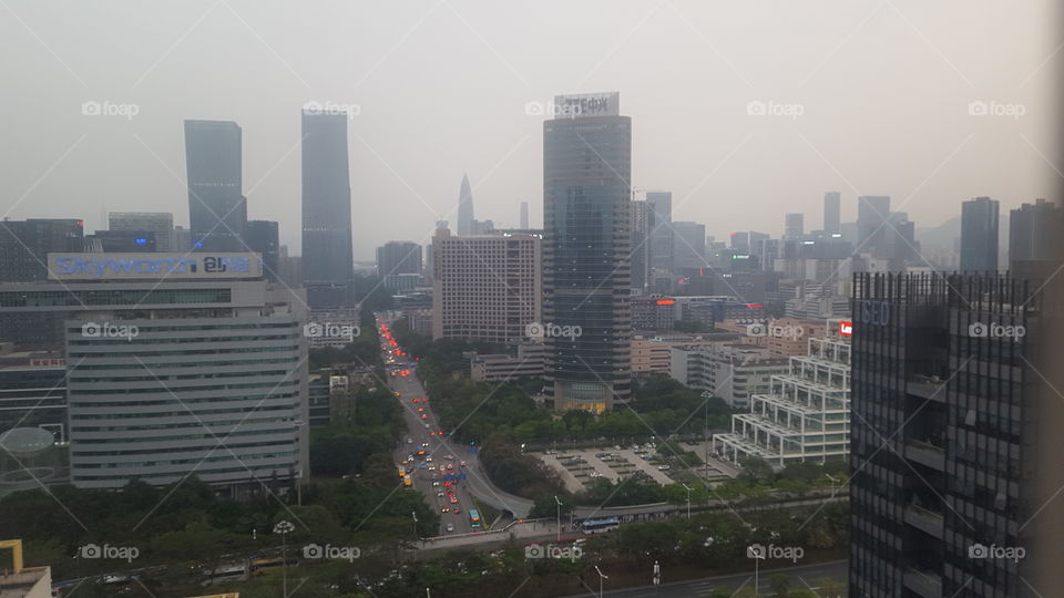 a view from above China hi-tech park Shenzhen China
