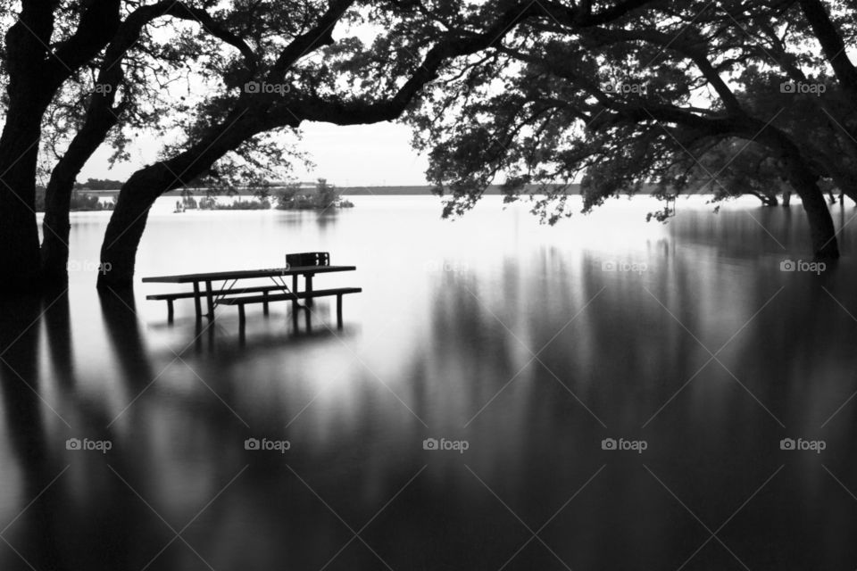 Lonely lake. This was a park after a flood in my local area