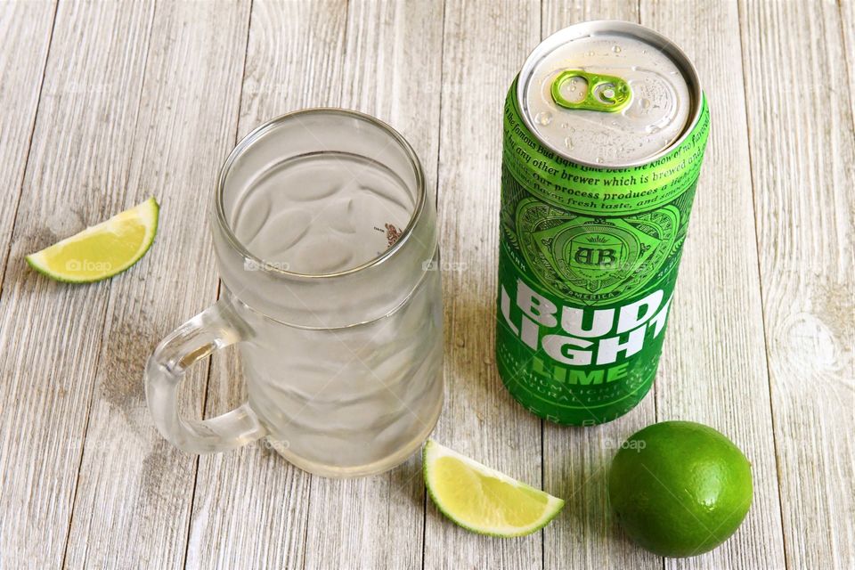 Chilled Bud Light Lime beer