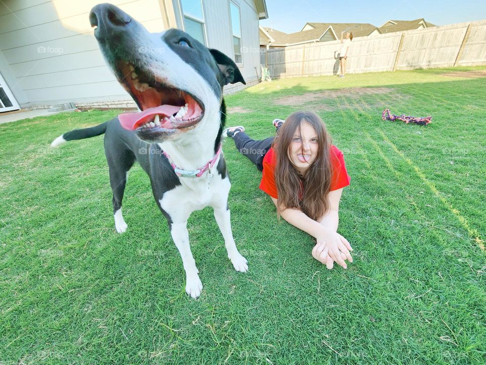 dog and teen