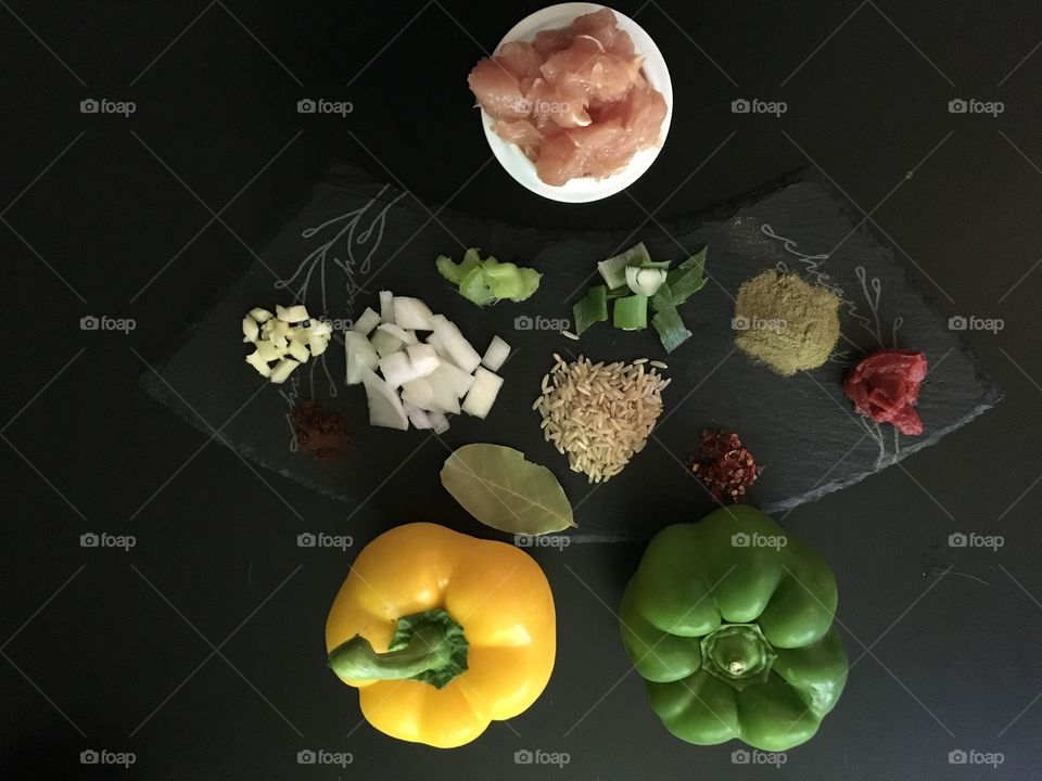 Ingredients for healthy jambalaya