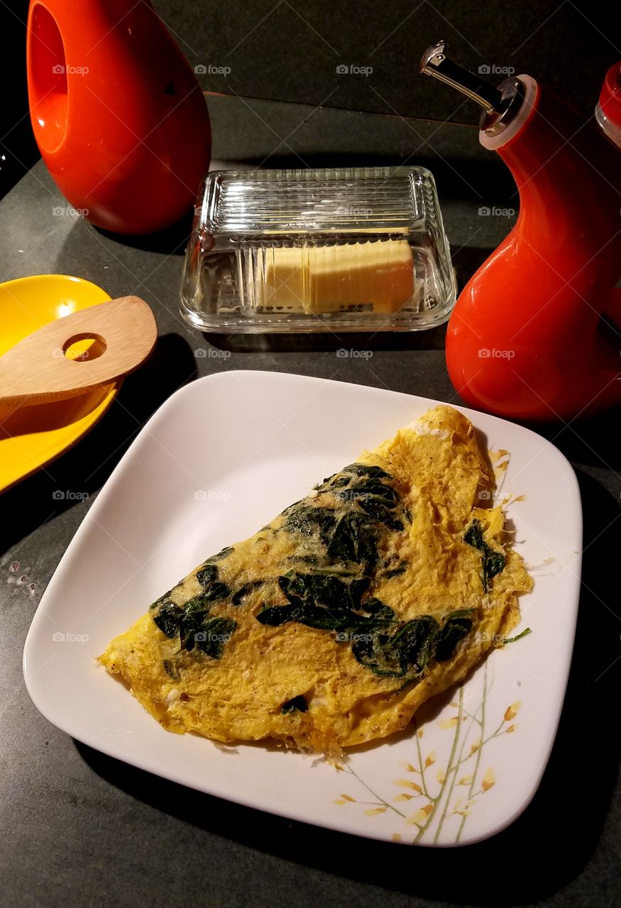 Spinach and feta omelet