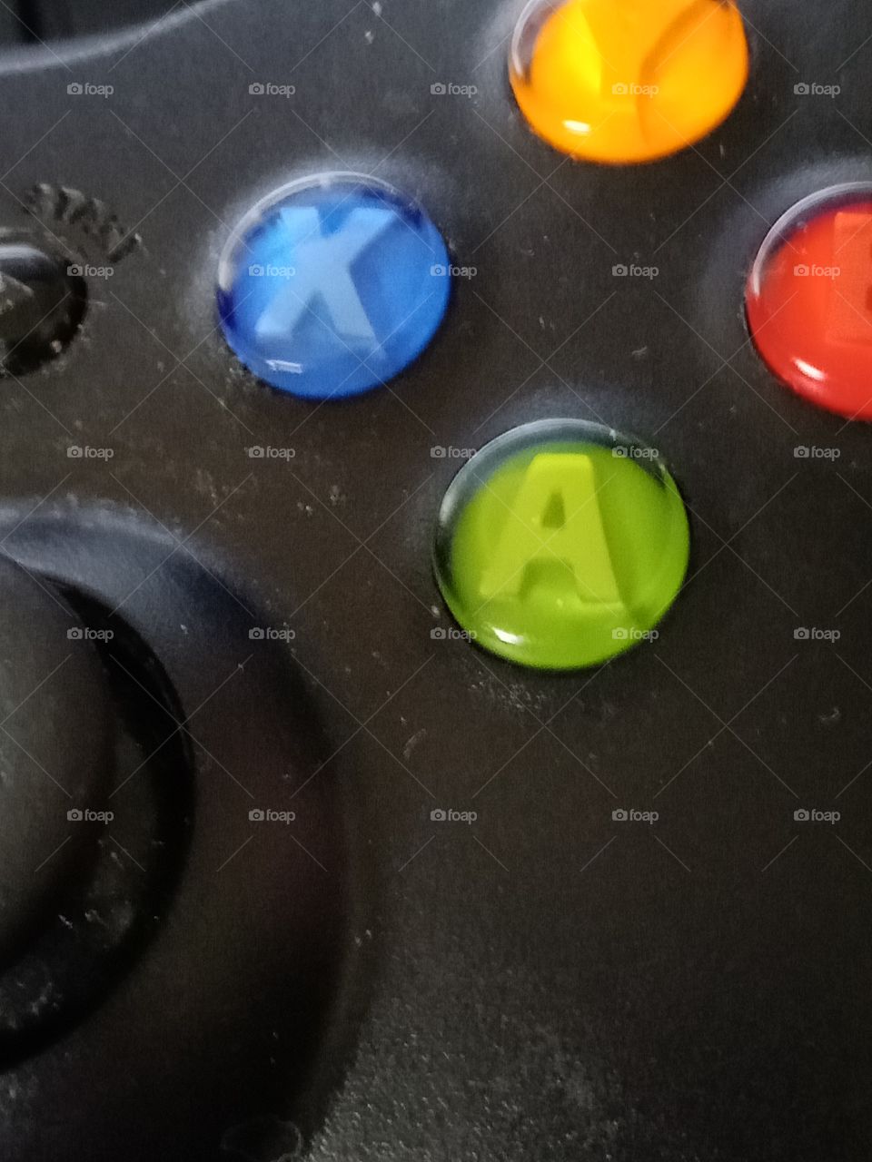 a video game controller up close