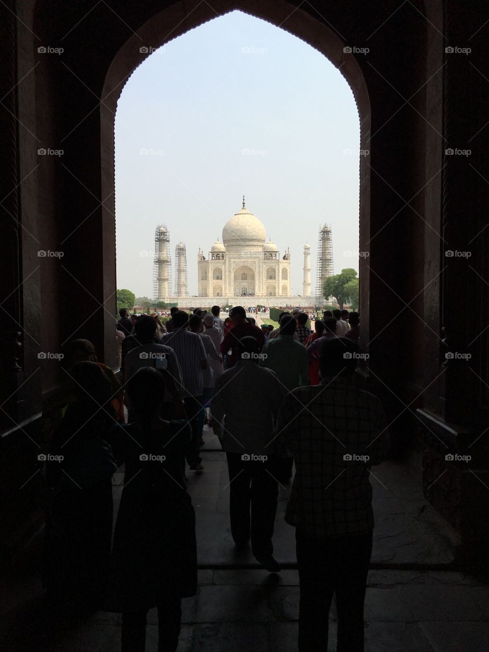 The iconic Taj Mahal in Agra, India. Symmetry on display. 