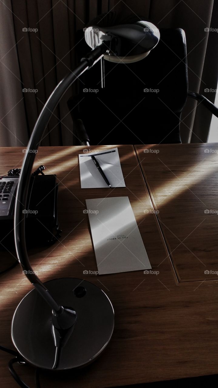 hotel office. One of the best hotel rooms I've stayed in