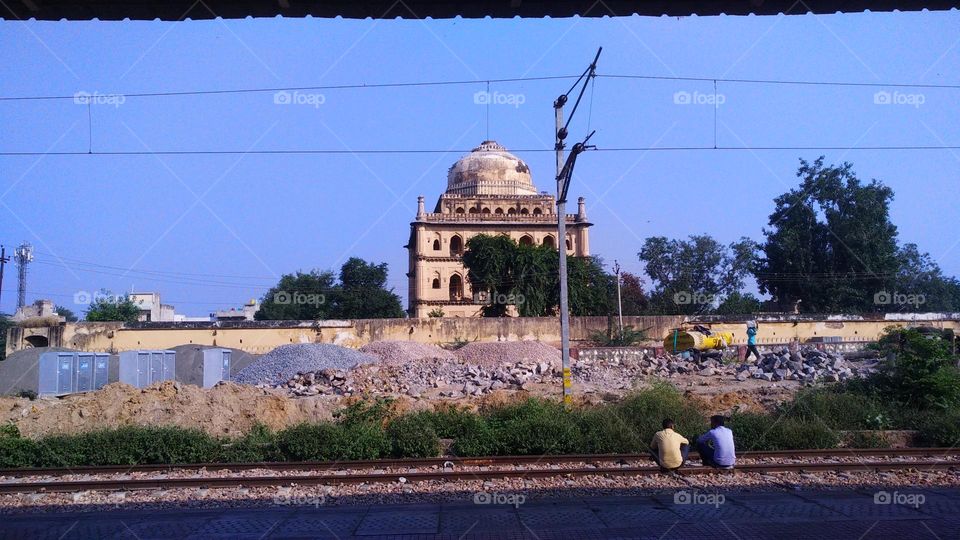 resting on railway line