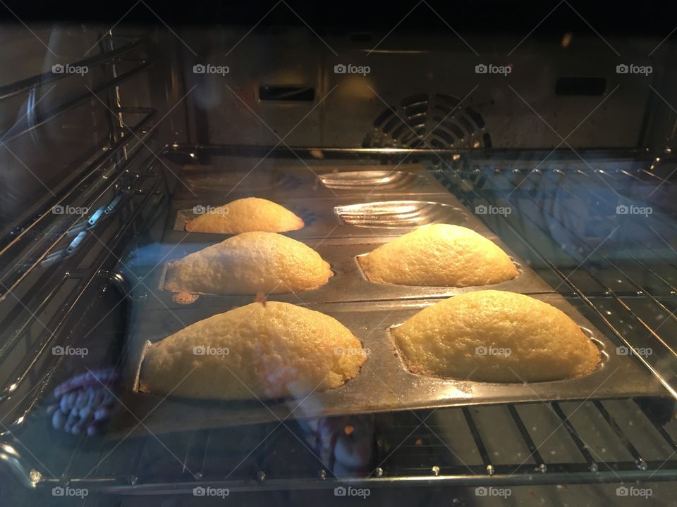 Madeleines in oven