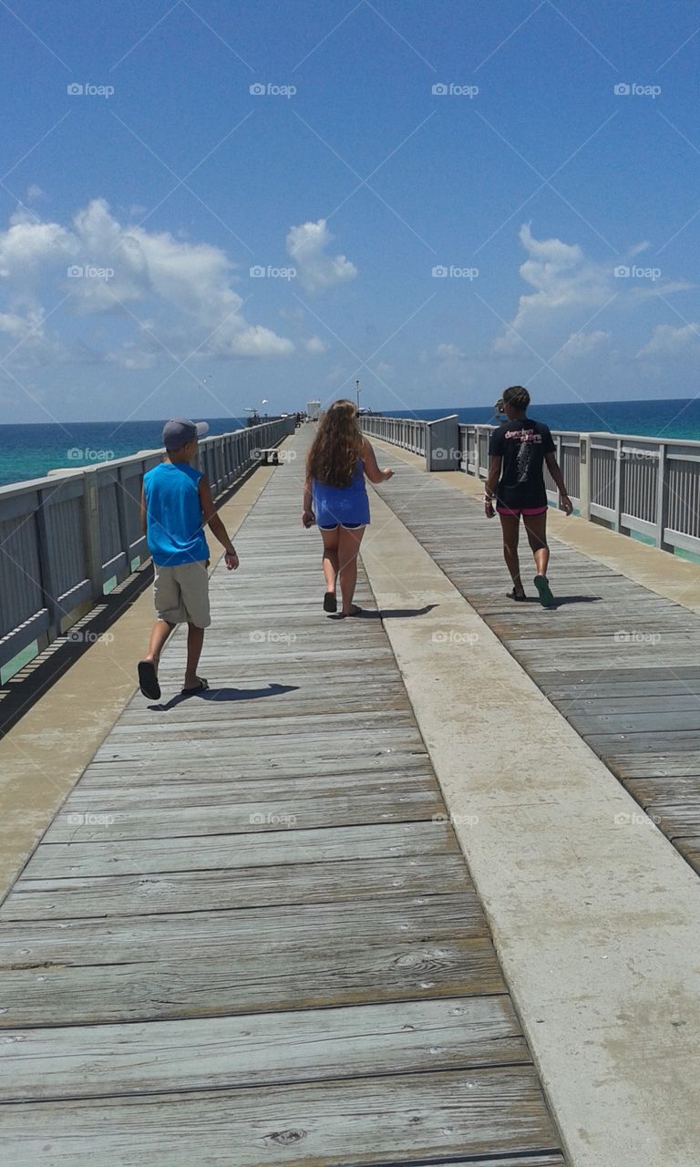 walking on pier