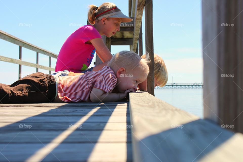 Little siblings playing on playing