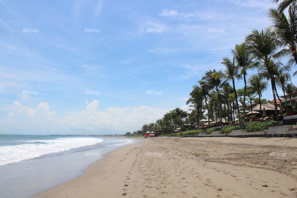 Seminyak coastline area of Bali, known for it's resorts and evening walking and running hours/promenade. 