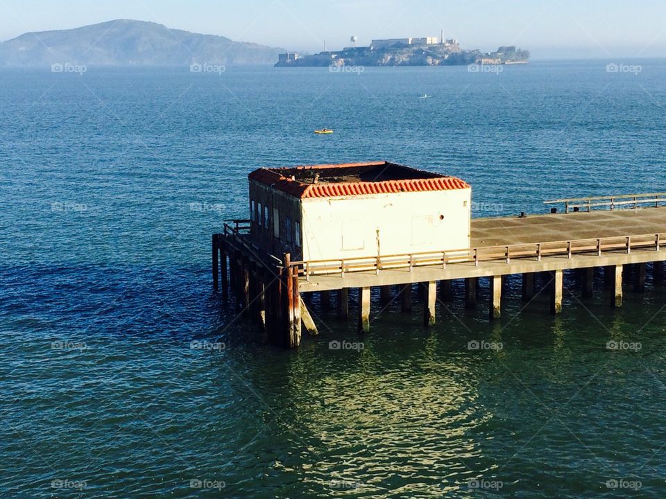 Alcatraz in the back