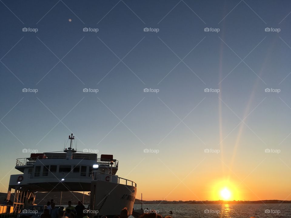 Sunset on The port