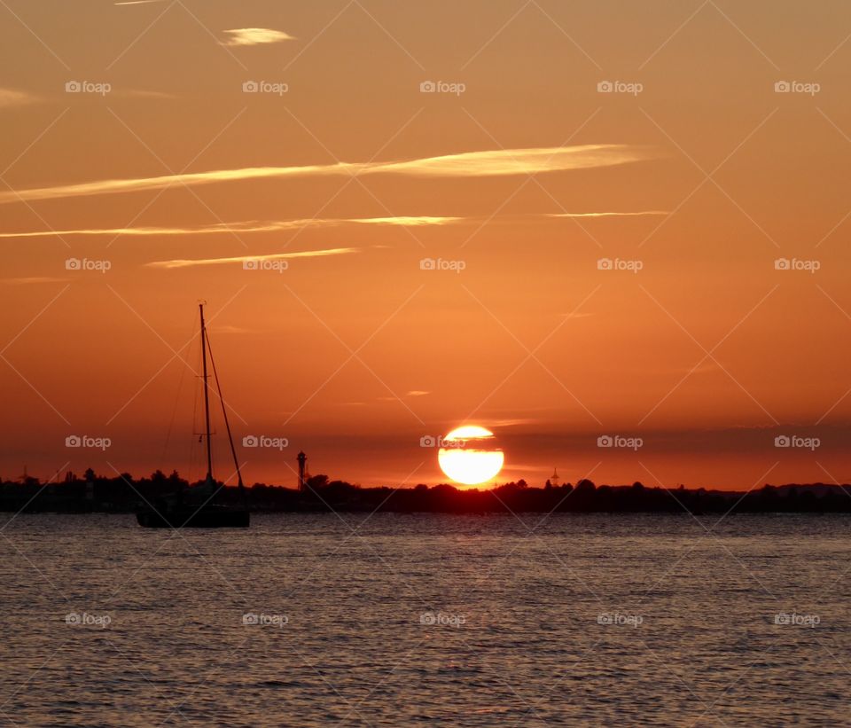 Sailboat - Elbe - Sunset 