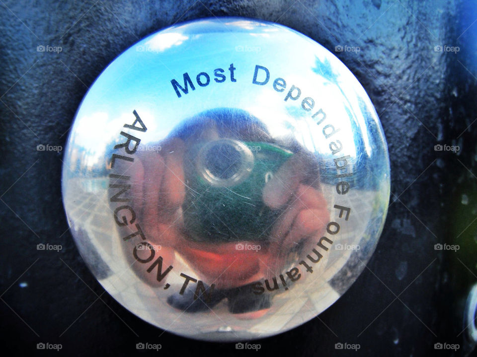 Outdoor Shower Knob Reflection