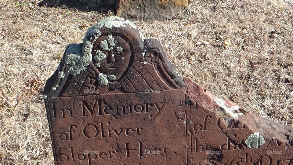 Old graveyard tombstones