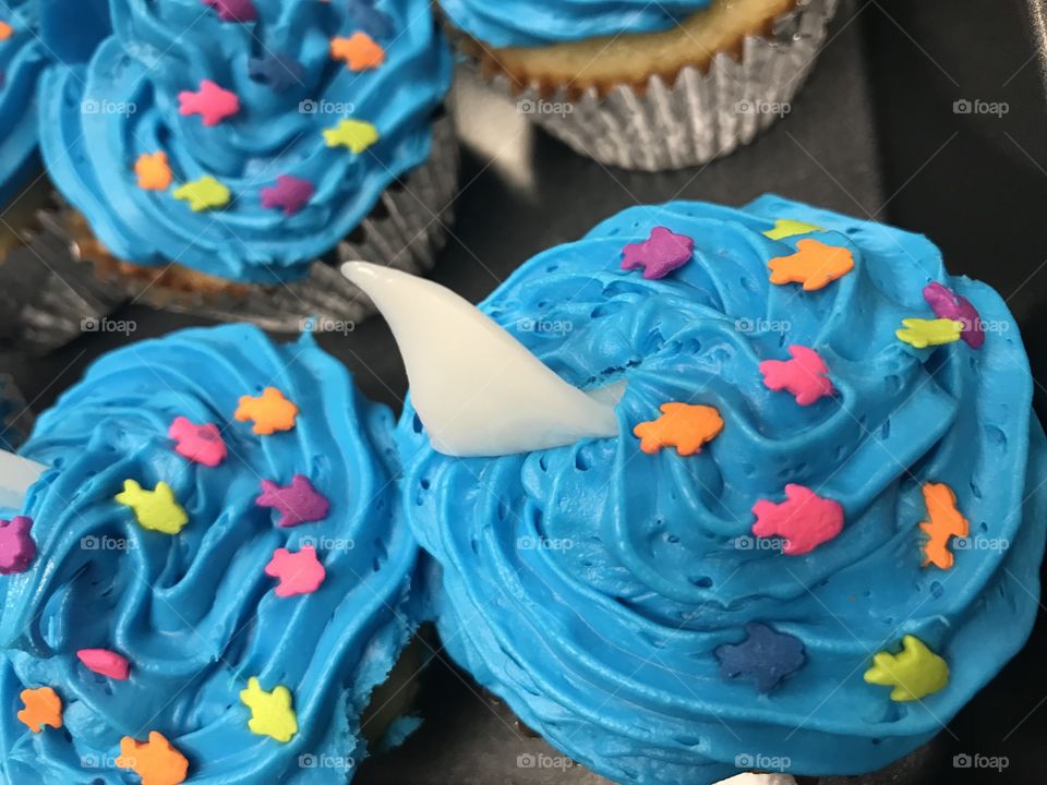 Shark week cupcakes 