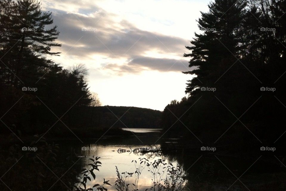 Sundown at the dam