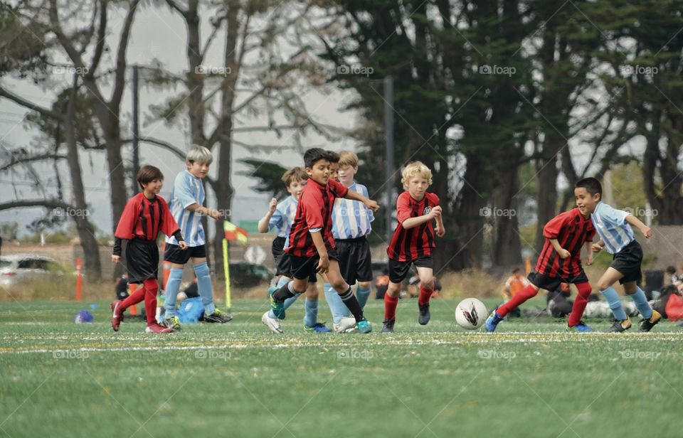 Boys Playing Soccer 