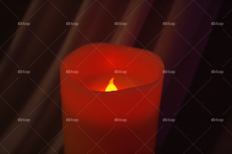 Red fire candle
