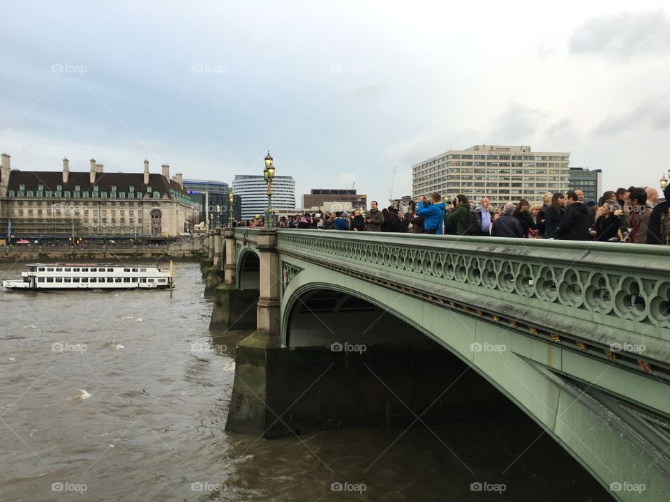 People watching the London eye 