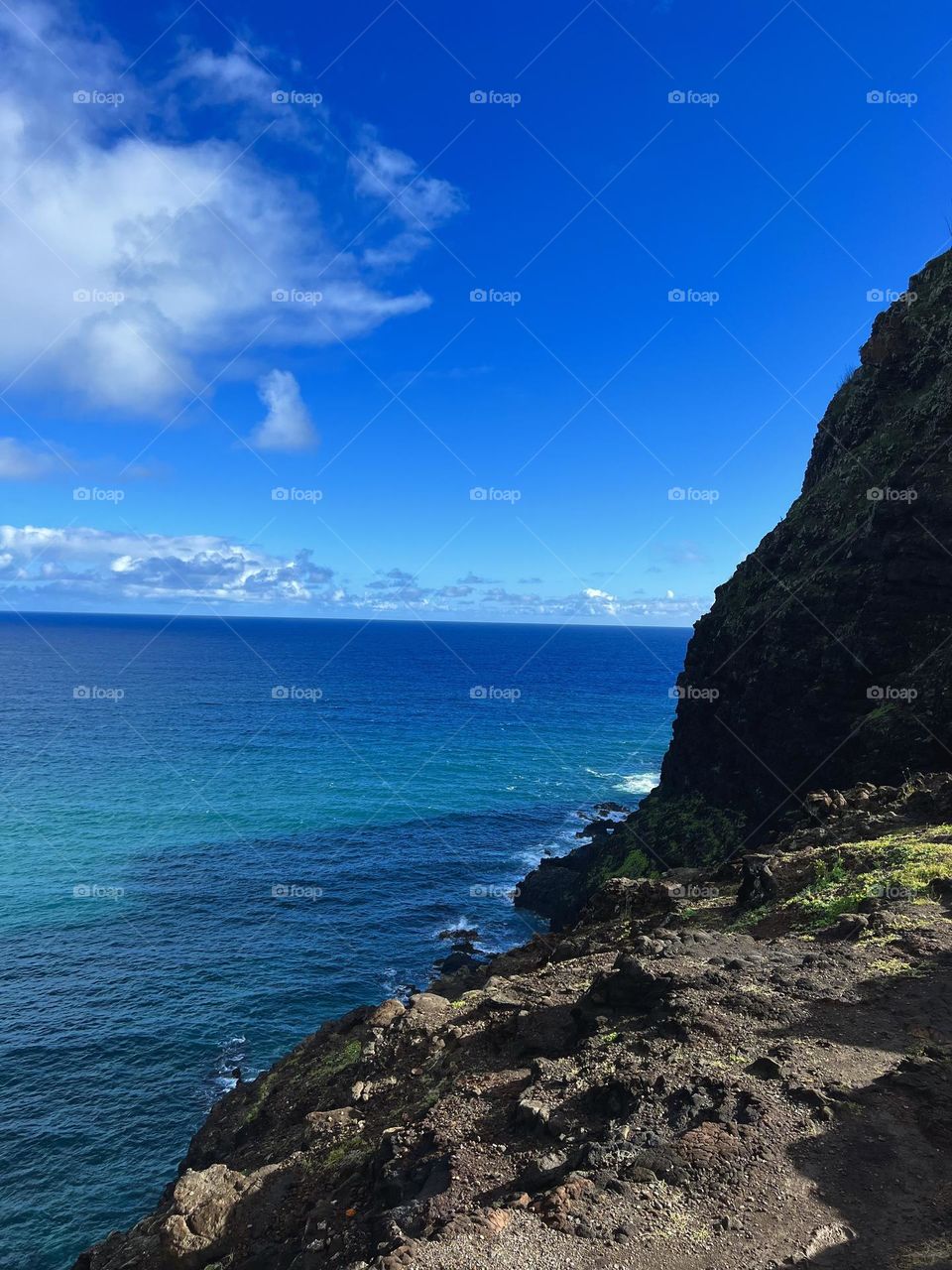 Beautiful day at the Makapuu Lookout in Waimanalo Hawaii