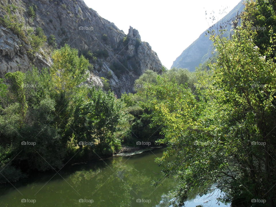 mountains, rivers, trees